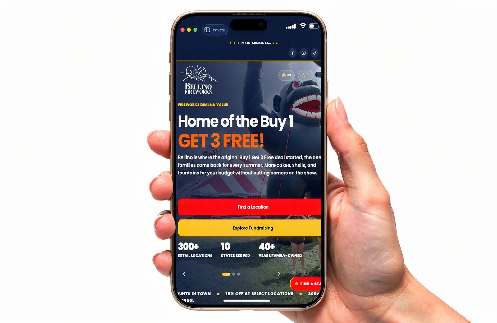 Bellino Fireworks mobile website