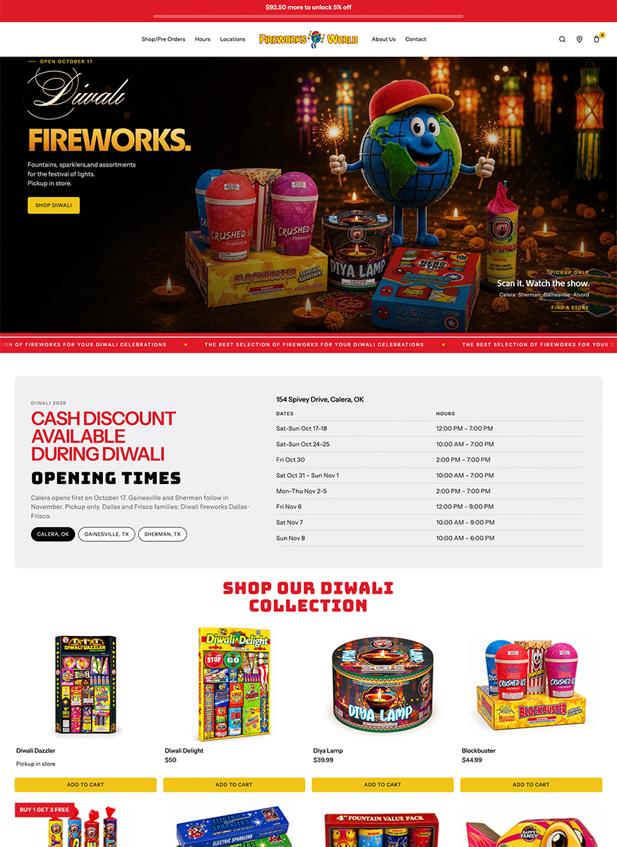 Fireworks World website redesign