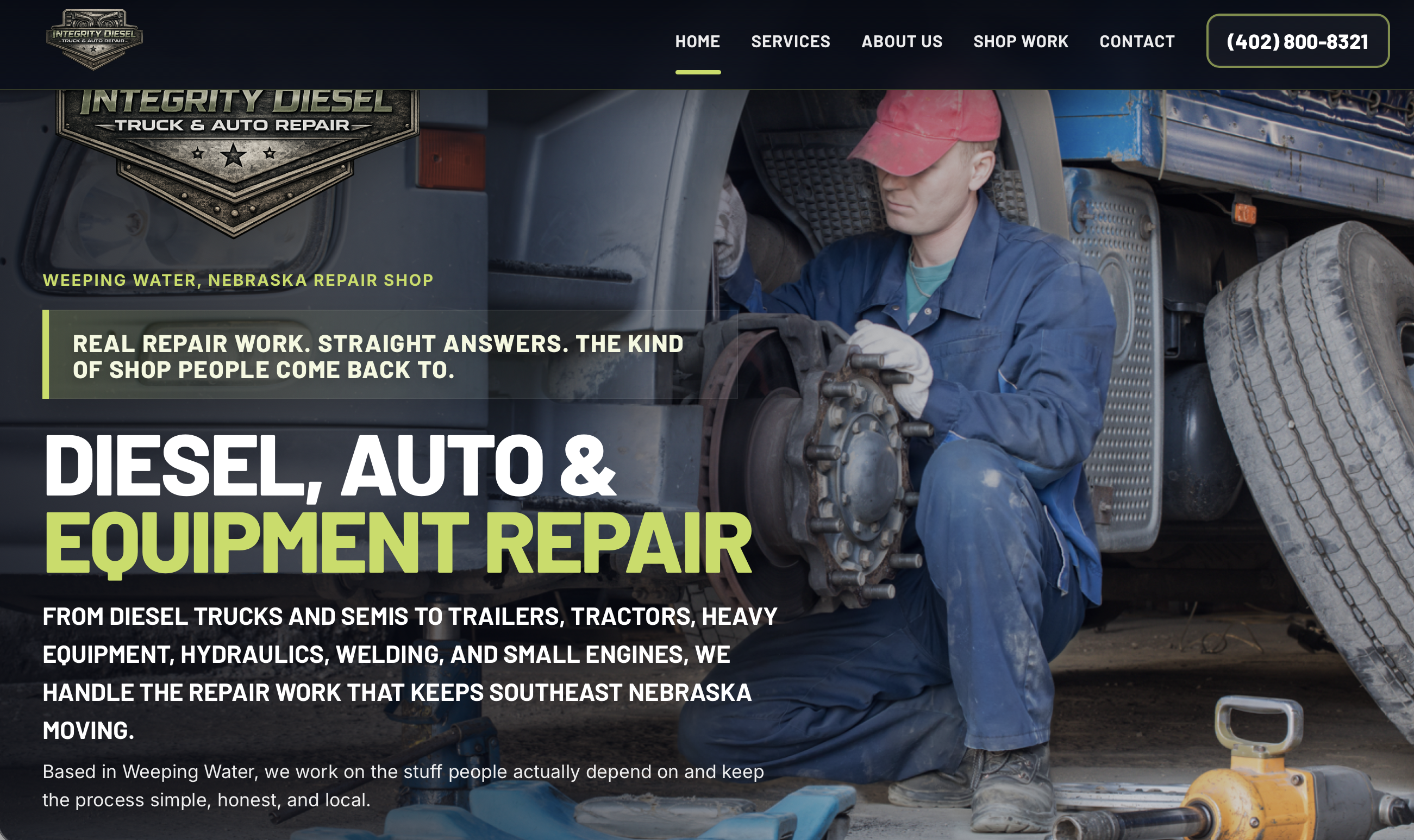 Integrity Diesel Truck & Auto Repair website