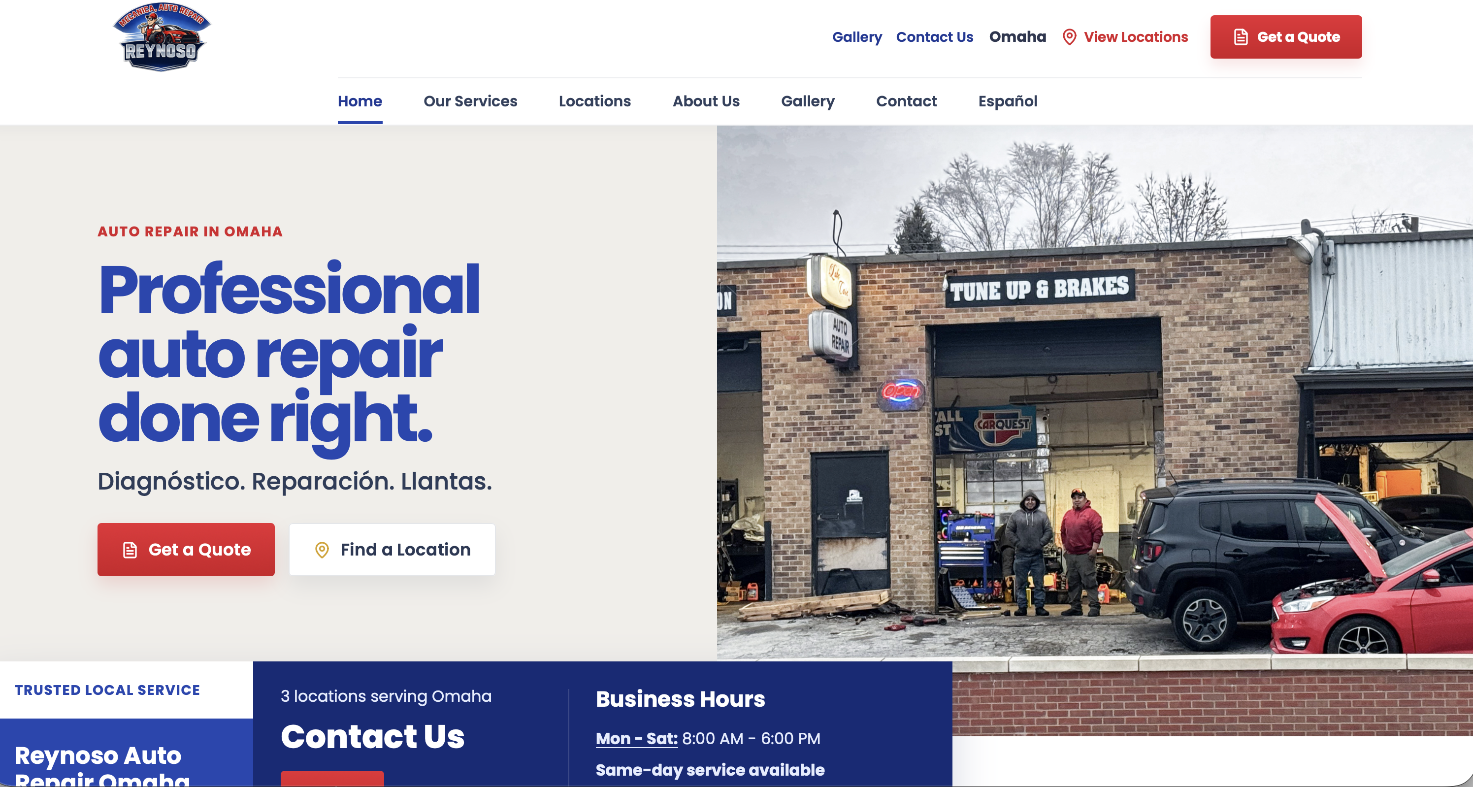 Reynoso Auto Repair website